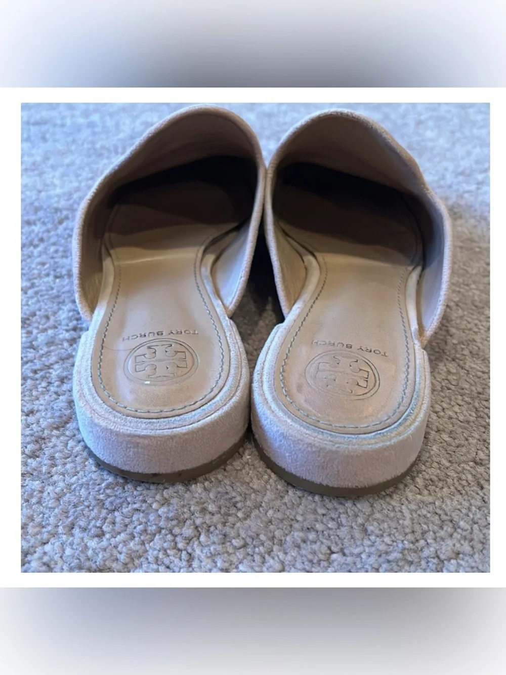 Tory Burch Pink Suede Backless Loafers